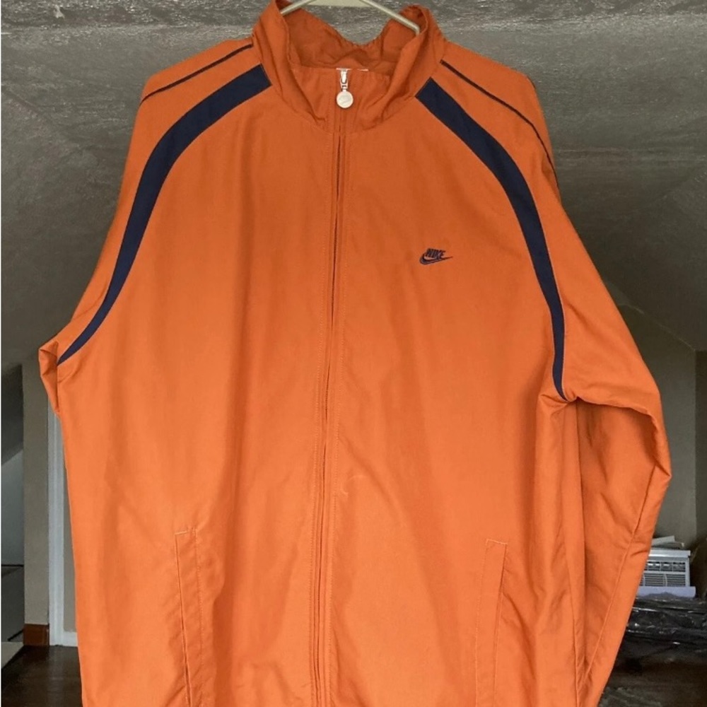 Vintage Nike Collared Windbreaker Jacket Full Zip Orange Sz XL 2000s